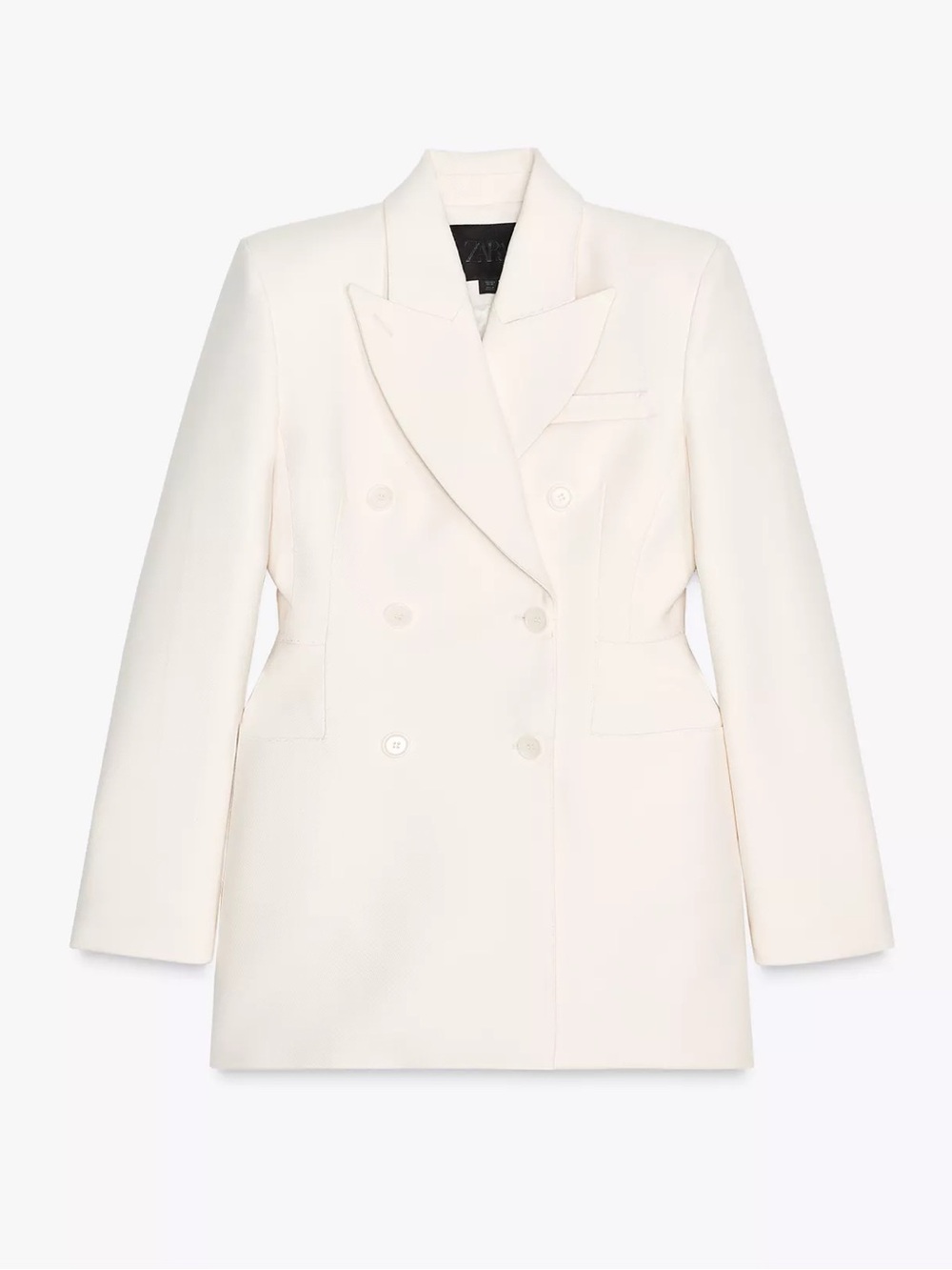 Zara Cream Double-Breasted Blazer